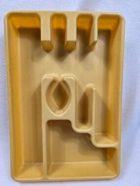 Vintage Rubbermaid Utensil Organizer Tray Yellow